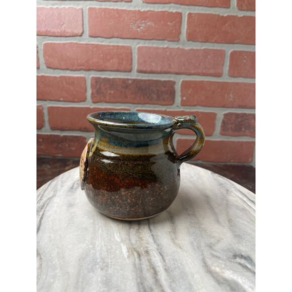 Artist Signed Studio Pottery Prudhoe Bay Alaska Mug Map Graphic Stoneware Vtg - Picture 6 of 7